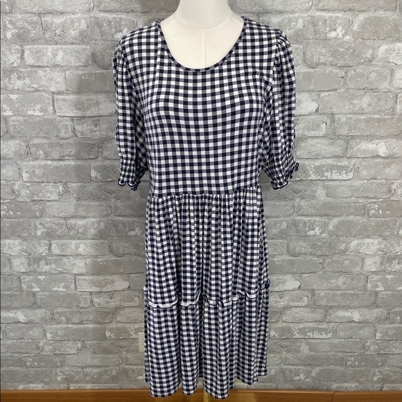 Dresses & Skirts - Classic Black & White Gingham Tiered Women's Dress